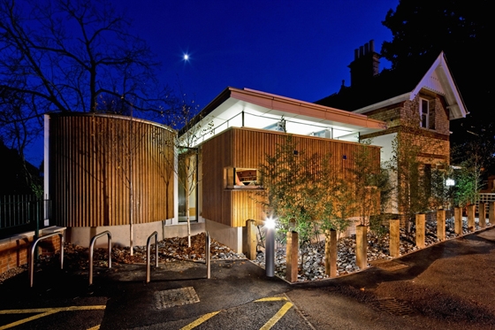 Maggie's Cheltenham is a sensitive restoration and extension of a Grade II-listed Victorian lodge next to the River Cheltenham; architecture: MJP Architects, photo: Peter Durant