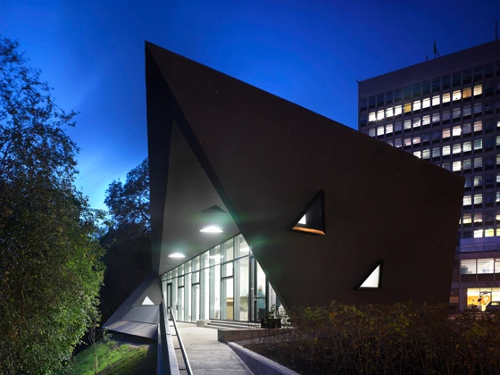 Maggie's Cancer Caring Centres have commissioned a number of internationally renowned architects to design their various sites across the UK. Shown here is their centre in Fife, created by Zaha Hadid; photo: Chris Casgoine, courtesy Zaha Hadid Architects