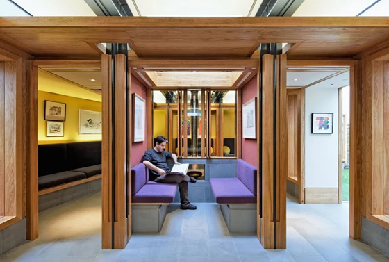 At Maggie's Cancer Caring Centres services are offered to patients and their loved ones in surroundings that are decidely domestic in tone; architecture: MJP Architects, photo: Peter Durant