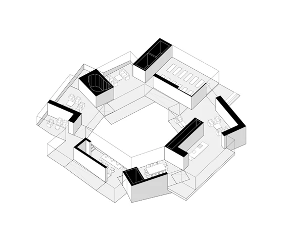 The more intimate areas of Rem Koolhaas's design are dedicated to relaxation and counselling, while the larger zones provide places to gather and enjoy a sense of community; Image © OMA