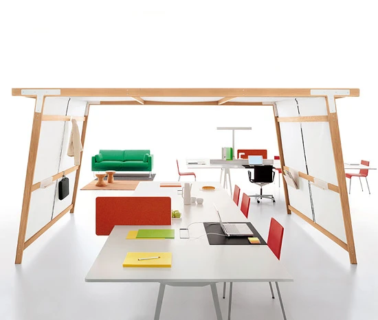 The space-defining, flexible 'Joyn' office system by Ronan and Erwan Bouroullec for Vitra, 2002; © Vitra