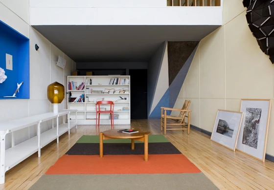 Design squatting: the Bouroullecs' products form a dialogue with Le Corbusier's Unité d'Habitation in Marseilles in a 2010 project called 'Apartment 50', where one of the iconic building's dwellings was given a temporary fit-out; © Studio Bouroullec