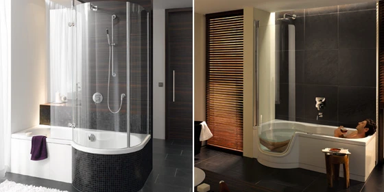 „Bettetwist“ vereint eine geräumige Dusche mit dem Komfort einer Badewanne