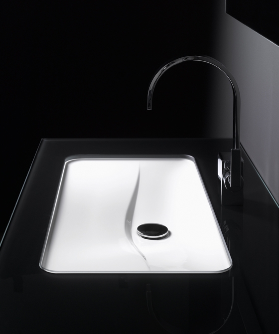 'Tangens', designed by London-based architecture and design studio Lykouria Design, is a resolutely geometric, yet formally friendly, wash basin