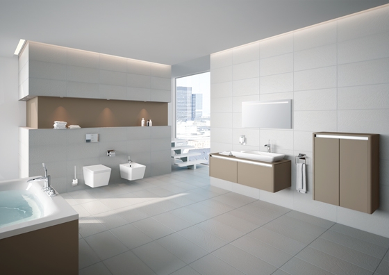 'S20' (above), designed by Aachen-based NOA Design and manufactured by VitrA Bad, is a flexible product range with an emphasis on quality and aesthetic longevity, while 'T4', also by NOA Design, offers formal reduction