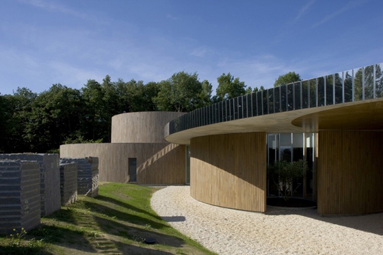 With their secular crematorium in Rennes, France, Paris-based architectural collective Plan 01 have attempted to introduce more dignity to ceremonies and provide a more suitable space for mourning; photo Stéphane Chalmeau