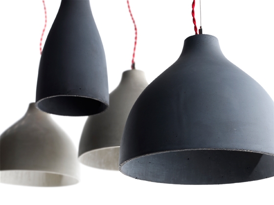 Hubert's 'Heavy' concrete pendant lights for Decode