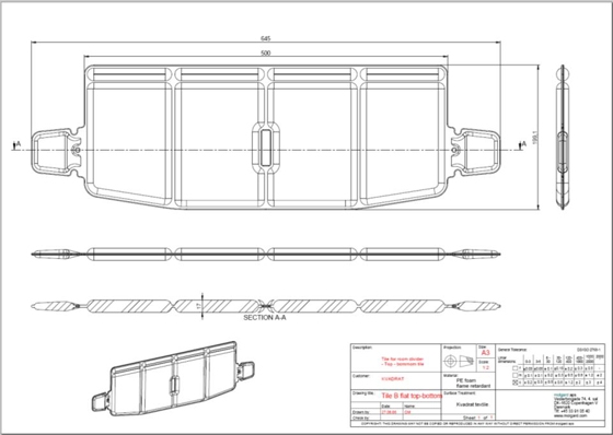 Drawing for Erwan & Ronan Bouroullec's 'North Tiles' project for Kvadrat