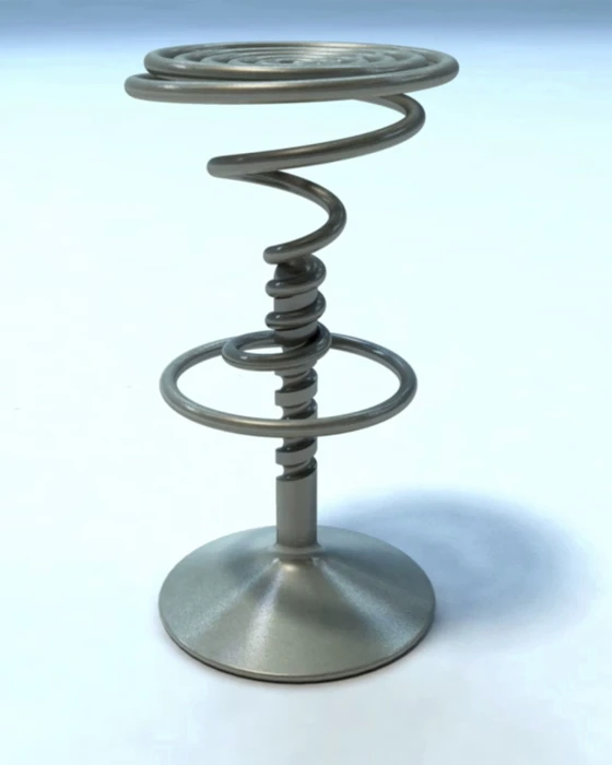 First rendering of Ron Arad's 'Screw' stool for Driade