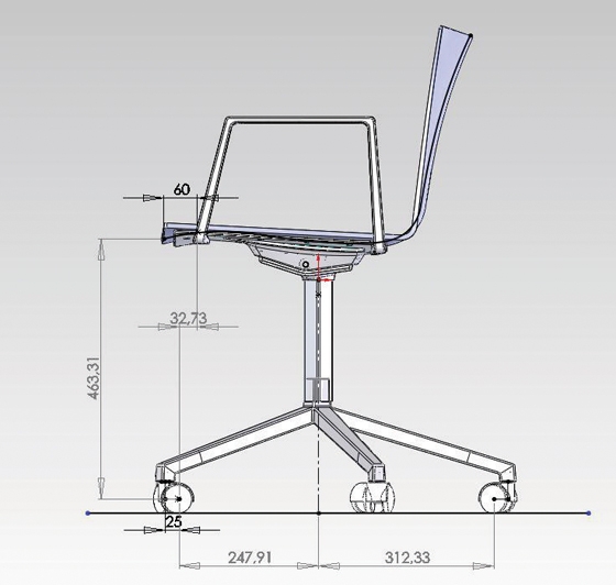 A stability study for Johannes Foersom and Peter Hiort-Lorenzen's 'Aeris' chair