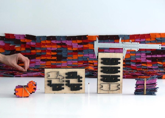 Scale experiments for the Bouroullec Brothers' 'North Tiles' for Danish textile manufacturer Kvadrat