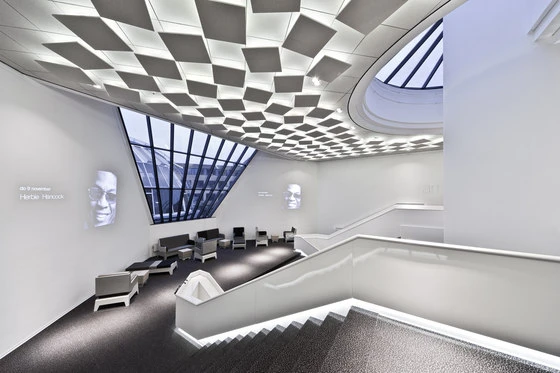 Intelligent lighting is used to direct concert-goers intuitively from foyer to auditorium at the refurbished Frits Philips Concert Hall in Eindhoven, Netherlands; photo Frank Tielemans