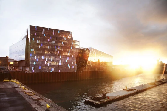 Henning Larsen Architects' new Harpa Concert & Conference Centre was conceived of as part of Reykjavik's harbour-development project; photo © Osbjørn Jacobsen