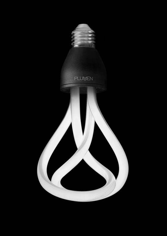 Young British designer Samuel Wilkinson's low-energy 'Plumen 001' light bulb (developed in collaboration with Hulger), whose innovative design earned it the accolade Brit Insurance Design of the Year 2011; photo Andrew Penketh