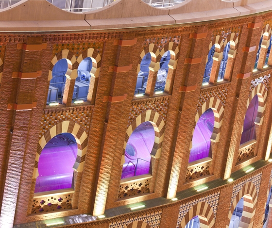 Every light on the building’s façade can be individually controlled using customised software; photo © LEDS-C4