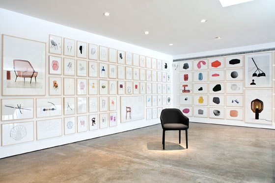 Some 300 original drawings and sketches are showcased at the "Ronan & Erwan Bouroullec - Album" exhibition at the Vitra Design Museum Gallery © Vitra Design Museum; photographer Barbara Kern