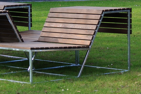 Landscape benches designed by Frederic Dedelley for Burri in Natwood, ETH Campus Science City