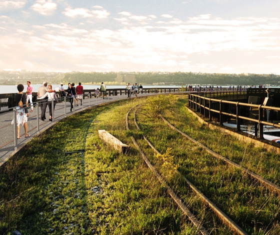 The High Line section 3 – Interim walkway at the Western Rail Yards James Corner Field Operations and Diller Scofidio + Renfro.  2012 Courtesy City of New York and Friends of the High Line