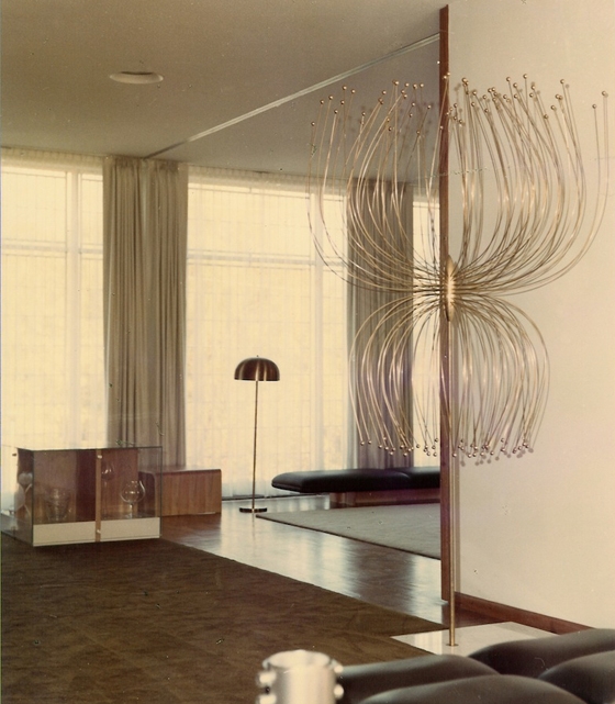 Czechoslovak Embassy in Washington, interiors by Jan Šrámek, Zbyněk Hřivnáč, chandeliers by René Roubíček, sculptures by Eva Kmentová, 1969; image courtesy of Zbyněk Hřivnáč archive