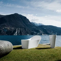 <b>Taking the waters</b>: Both the bath and the 'Menhir' wash basin are free-standing, highly sculptural pieces that provide an arresting focal point within any bathroom space