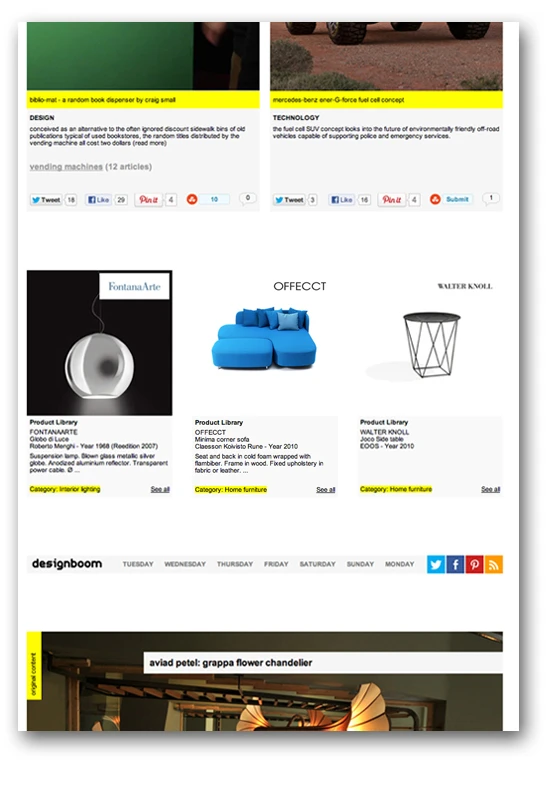 At the core of the collaboration is the integration of content from Architonic's product database into Designboom's editorial content