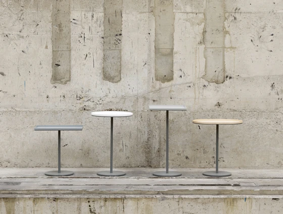 S+’s M05 side table programme, designed by Thomas Merkel, is, as you would expect from the German system-furniture manufacturer, thoroughly systematic. Four different table heights, as well as four different table tops, are available