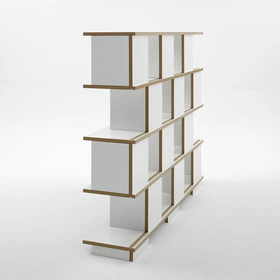 Vertically and horizontally expandable, ‘Stell’, the new free-standing system by eigenwert for German brand <b>Tojo</b>, can range in scale from sideboard to full wall shelving, its elements fitting together without the need for any kind of fixtures