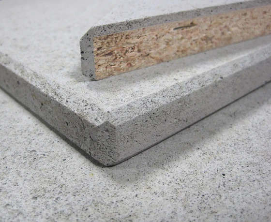 ‘LightBeton’ from Richter Furniertechnik is an innovative new composite material, which looks like solid concrete, but is, in fact, consists of melamine-resin-coated chipboard coated with a mere 3mm of concrete. Its applications are numerous