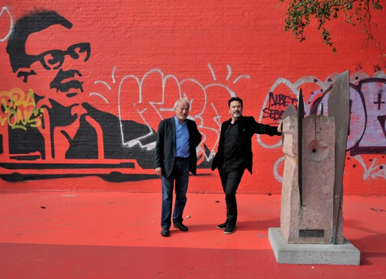 An octopus slide from Japan, rainbow bike-racks from Finland, pavement bollards from Ghana and advertising seats from Brazil are just some of the items already installed in the park