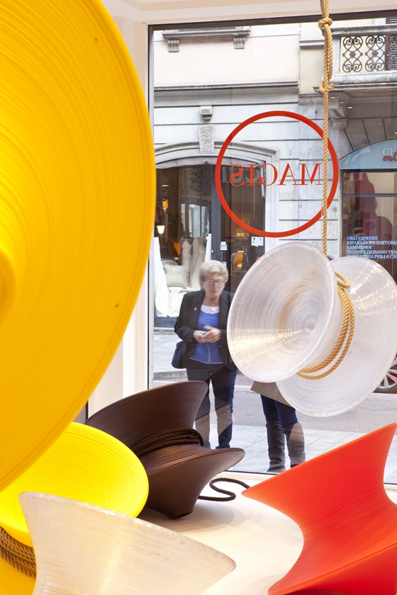 The Magis showroom on the Corso Giuseppe Garibaldi will play host to the innovative designs of renowned design duo Ronan and Erwan Bouroullec; photo Patrick Tomei Neri for Brera Design District 2012
