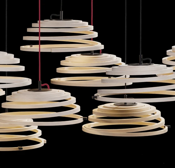 Departing from its signature design language, but remaining materially true to its continued use of birch wood, <b>Secto Design</b>’s new ‘Aspiro 8000’ pendant light celebrates the art of wood-bending