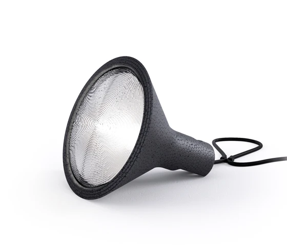 Extreme functionality underpins Form Us With Love's utilitarian-looking 'Yupik' portable lamp for <b>Fontana Arte</b>, which can be used as pendant and table light, as well as uplighter and torch. Its housing is made of lightweight polypropylene foam