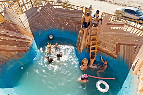 The 'Yucca Crater' pool by Ball-Nogues Studio, Mojave Desert, California; photos Scott Mayoral