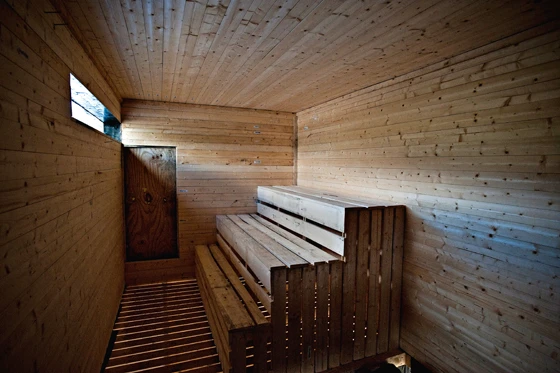 The sauna's interior; photo Dag Jenssen