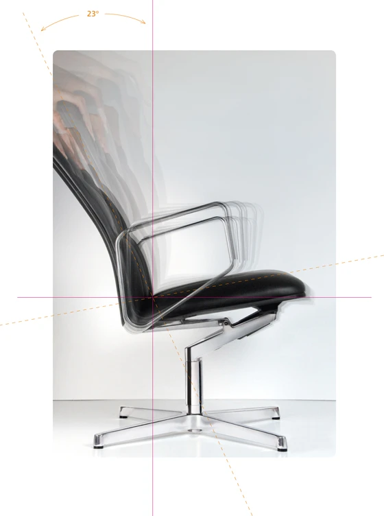 Healthy sitting thanks to the synchronised mechanism