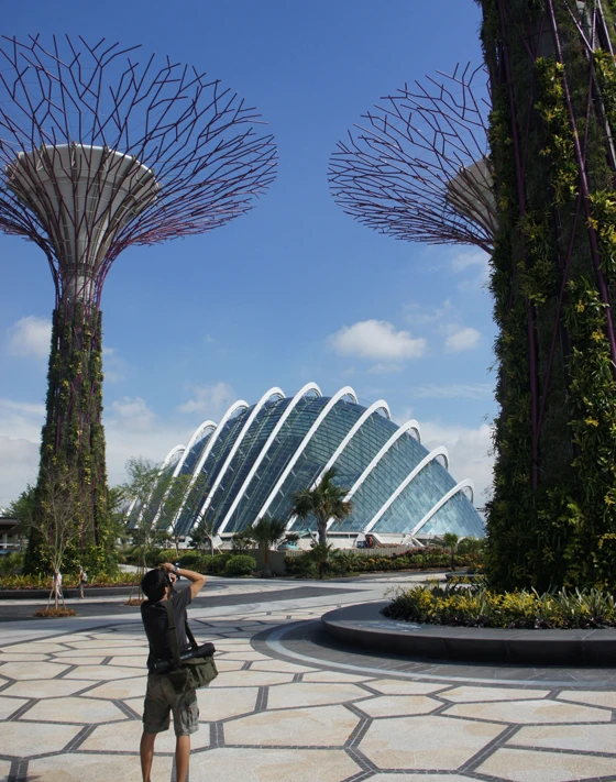 One of the two armadillo-like conservatories in Singapore’s Bay South Garden – the first completed part of the coastal Gardens by the Bay project