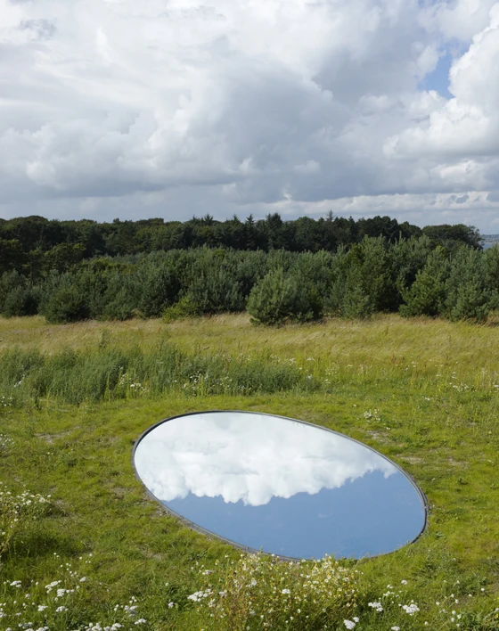 The garden of Danish textiles manufacturer Kvadrat’s HQ – a collaboration between artist Olafur Eliasson and Günther Vogt. Elliptical mirrors on the ground reflect the sky in a poetic and ephemeral fashion