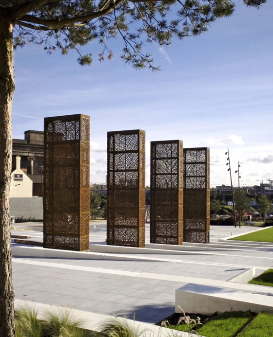 Eastside City Park in Birmingham, UK – a joint venture between architects Patel Taylor and landscape architect Allain Provost – was conceived primarily as urban planning and features references to the site’s history; photos Timothy Soar