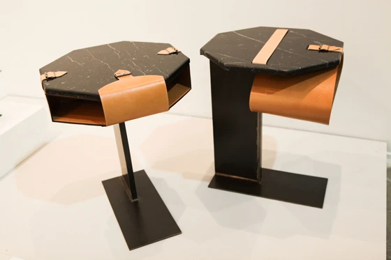 A showcase for regional design, as much as for big-name global brands. Abu Dhabi-based Atelier AK (top), Turkish label Gaia & Gino (middle), and tables by Emirati design Khalid Shafar (above)