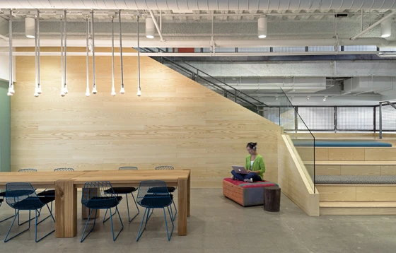 These stairs in the office of data storage firm Evernote in California, designed by architects O + A, are part of a growing trend for dual-functional staircases