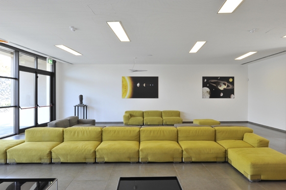 The Kartell Soft furniture family marries the company's signature pedigree plastic moulding with quality upholstery. Shown here, the Piero Lissoni-designed 'Pop' and 'Plastics Duo' sofas, the latter installed at the Calcio Catania football club, Italy