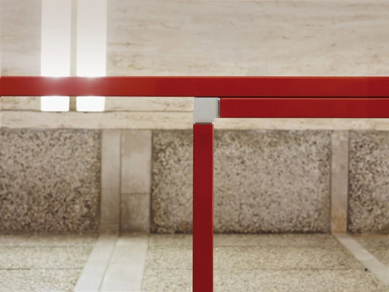 Detail of Carlo Scarpa's 'Orseolo' table for SimonCollezione, now part of the Cassina brand