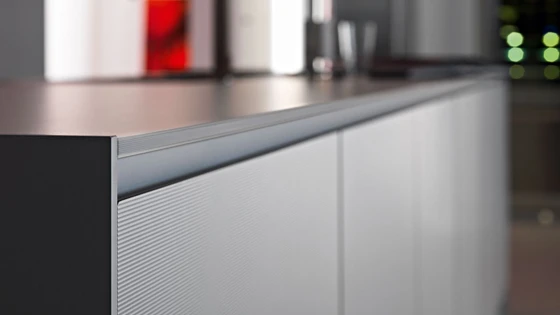 First launched in 1988, the 'Artematica' kitchen has been carrying the flag for sustainability-driven innovation for decades. Its doors are constructed from an aluminium frame invisible from the outside and a materials-saving 5mm-thick HPL panel