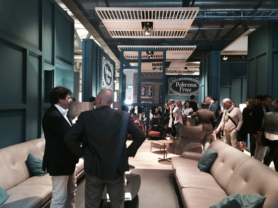 Poltrona Frau impeccably stage the home in their expansive stand space at this year's Milan fair