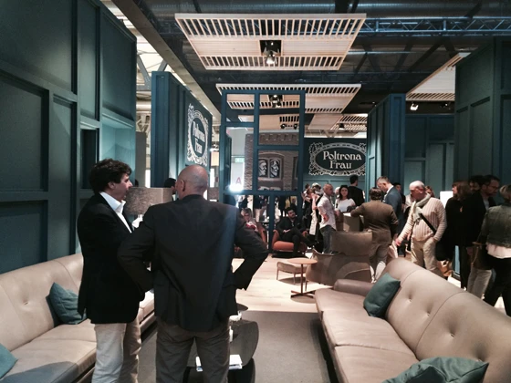 Poltrona Frau impeccably stage the home in their expansive stand space at this year's Milan fair