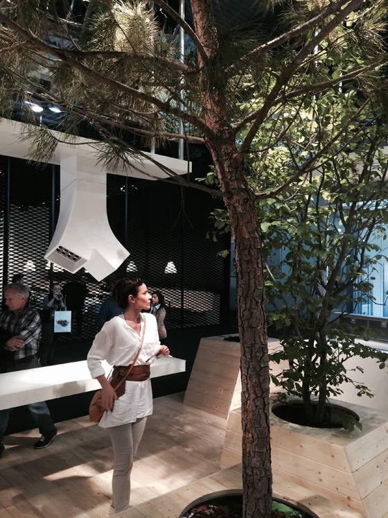 Elica elected to populate their stand at the Salone del Mobile with a small forest of different tree types