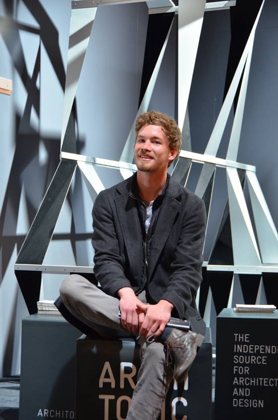 Competition winner, Samuel Schumacher, whose design for Architonic's new architectonic fair presence responded cleverly to the creative brief