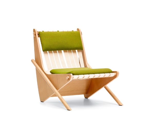 The formally idiosyncratic 'Boomerang Chair', whose details Neutra's son Dion, also an architect, has refined