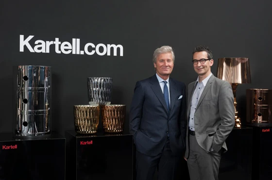 Kartell CEO Claudio Luti (left) with YOOX chief and founder Federico Marchetti