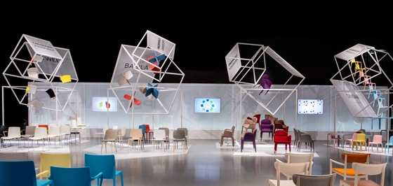 The bearable lightness of being at Migliore+Servetto Architects' Salone Internazionale del Mobile 2014 fair stand for Pedrali